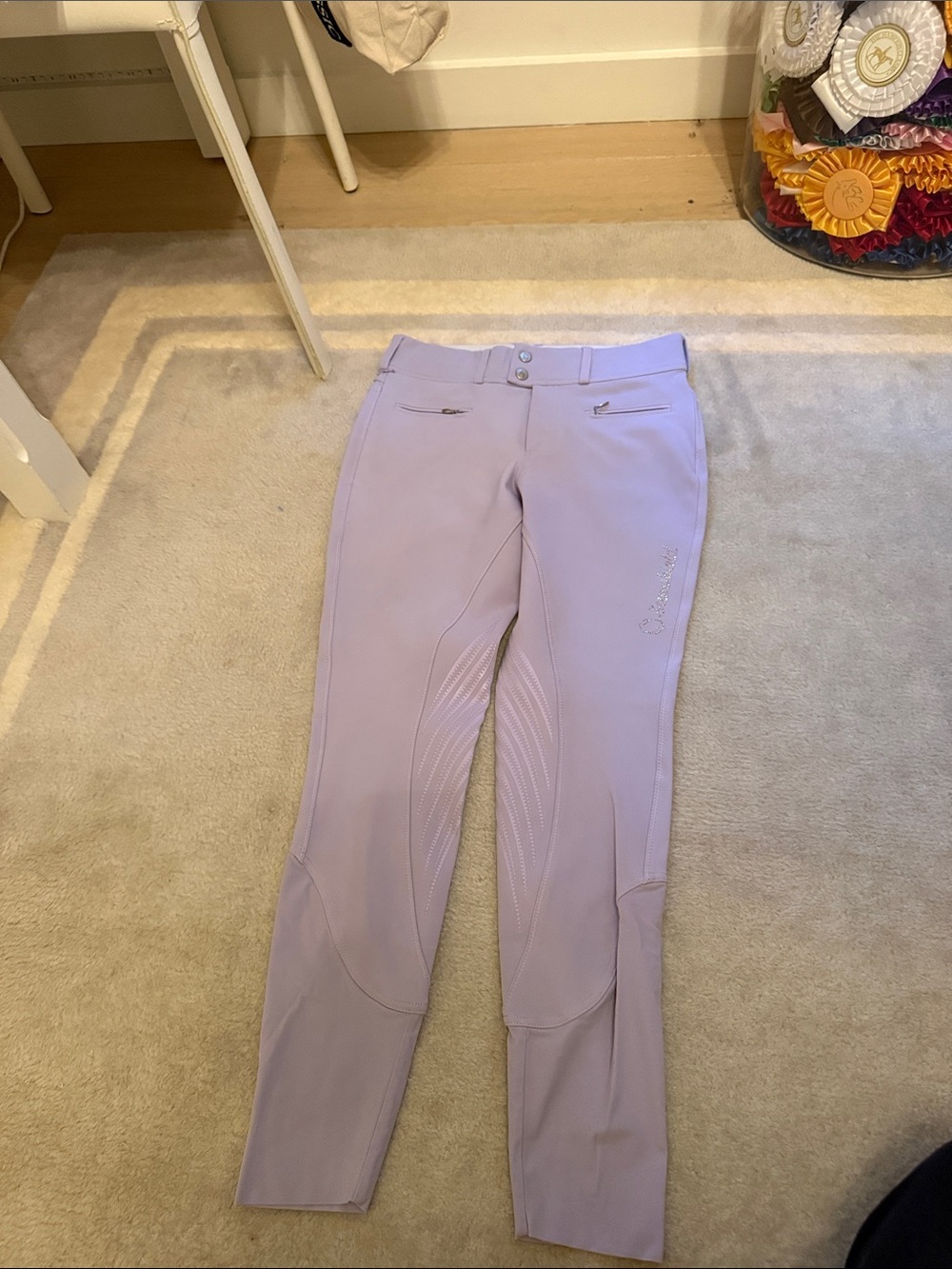 Womens Samshield pastel purple with sparkle riding breeches